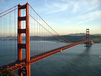 The Golden Gate Bridge and San Francisco, CA a...