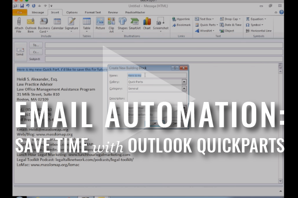 email automation, save time with outlook quickparts