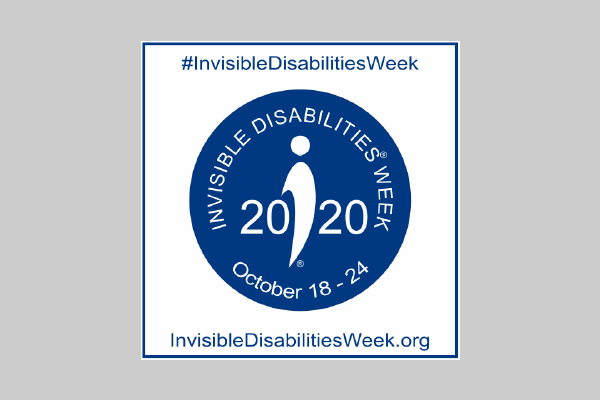 a blue circle with the words invisible disabilities week and invisibledisabilitiesweek.org