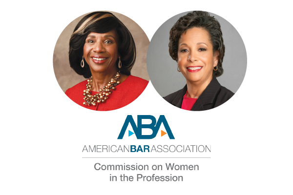 bio photo of Paulette Brown and Eileen Letts with logo comprised of text, ABA Commission on Women in the Profession